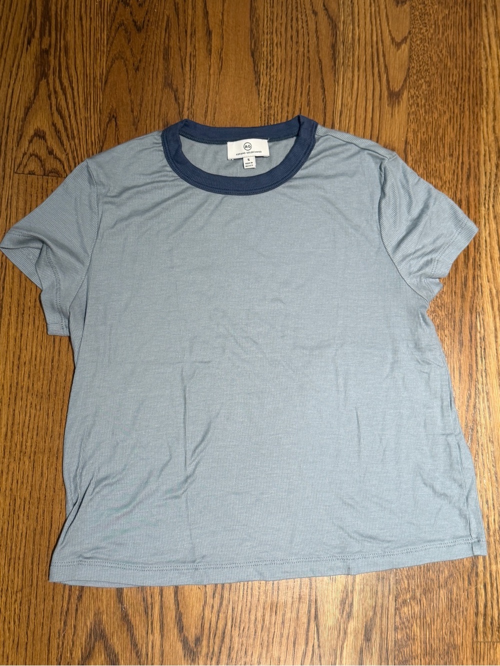 AG Jeans Sadie Light Blue Ringer Crew T-Shirt